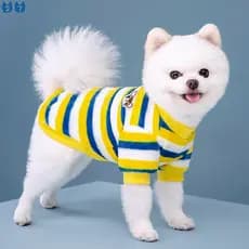 Roupas Para Animais De Estimação Outono E Inverno Arco-Íris Listrado Pequena Jaqueta De Pelúcia Bonito Quente De Gato