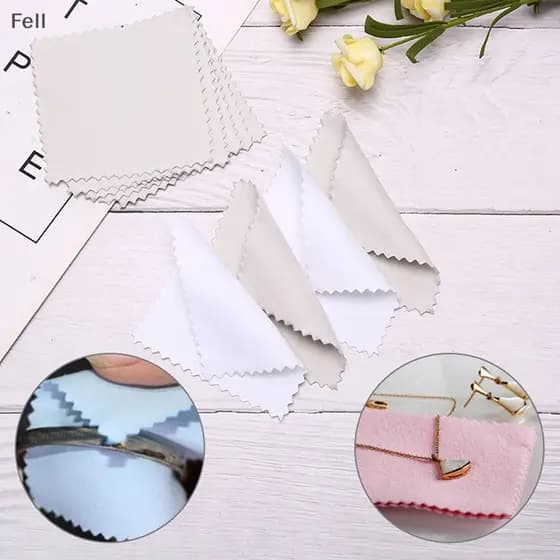 [Fel] 50 PCS Limpador De Pano De Polimento De Prata Jóias Anti-Tarnish Tool COD