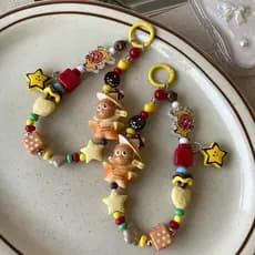 Pingente de Celular Criativo com Estrela de Desenho Animado, Cordão Vintage DIY, Chaveiro para Celular, Acessório para B