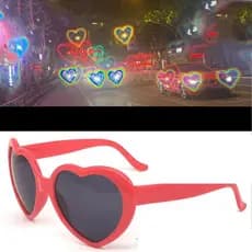 1pc Óculos De Sol De Sol Com Claro Mágica / Formato De Coração / Vermelho / Muda / Claro / Lente De Coração