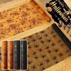 Toalha De Mesa De Malha Oca De Halloween De 1/3/5 Rolos-Tapetes De Armário De Cozinha Para Casa-Cortinas De Fundo De Fes