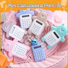 Mini Calculadora Portátil /Calculadora Portátil Urso Dos Desenhos Animados Fofo Para Estudantes Chaveiro Portátil váriad