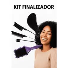 Kit Finalização Cachos 5 Peças 💇‍♀️ Escova Mágica + Onda + Provocadora + Pente Calda + Baby Hair