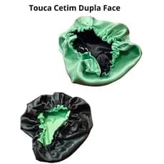 Touca de Cetim Dupla Ajustável Para Cabelos Cacheados e Crespos.
