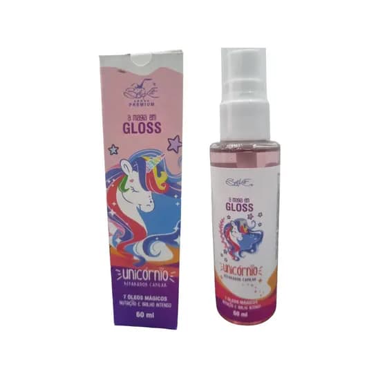 Reparador Capilar Gloss Unicórnio Belkit – 7 Óleos Mágicos, Nutrição e Brilho 60ml