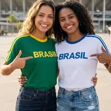 Camiseta Casual Brasil – Modelagem Reta Unissex Premium