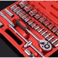 Kit De Ferramentas 46 Peças Jogo De Soquetes Chave Catraca Reversível Com Maleta Jogo De Ferramentas Completo