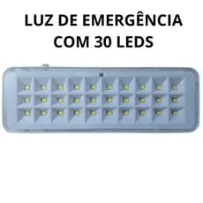 Luminária de Emergência LED MGC 30 LEDs – Luz Branca Fria