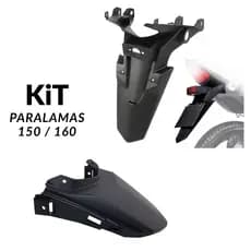 Paralama com Suporte de Placa + Rabeta Central CG 160 Fan/Titan/Start – Alta Resistência ABS