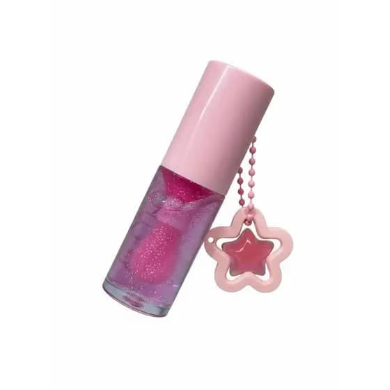 Lip Oil Gloss  Chaveiro Estrela Rosa Adapta ao PH