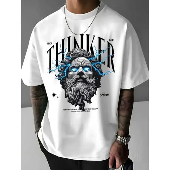 Camiseta Masculina Oversized Streetwear Estampada Suedine 240g Estilo America