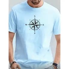 Camiseta Masculina Bússola Norte Sul Camisa Premium 100% Algodão Estampada Manga Curta
