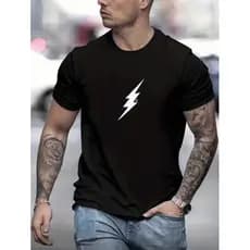camiseta Masculina Estampada Raio Streewear 100% Algodão Malha Premium