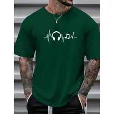 Camiseta Masculina Fone Music em Linha da Vida Camisa 100% Algodão Estampada Lançamento em Malha Premium