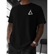 Camiseta Masculina Camisa Triângulo 100% Algodão Manga Curta Lançamento