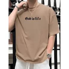 Camiseta Masculina Religiosa God is Life 100% Algodão Premium Lançamento Camisa Casual