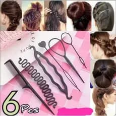 kit com 6 pecas acessório para cabelo penteado coque trança agulha mágica