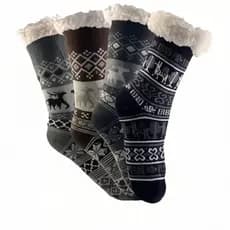 Meia Térmica Masculina e Feminina para o Inverno Forrada Peluciada Carneirinho Antiderrapante Grossa Quente Home Sock