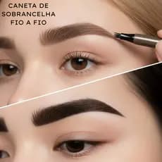KIT 4 Canetas Marrom Escuro de Sobrancelha Longa Duração À Prova D’Água Fio a Fio