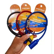 Cadeado Bicicleta Bike Trava Moto Portão Corrente 80cm X 6mm Flexivel Antifurto