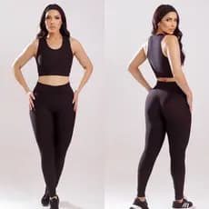 Conjunto Fitness Feminino Legging Cintura Alta + Top Academia