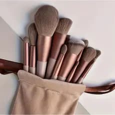 Conjunto 13 Peças Pincéis de Maquiagem com Estojo de Veludo