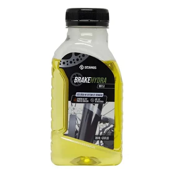 ÓLEO PARA FREIO BICICLETA BRAKEHYDRA DOT 5.1 SOLIFES 200ML