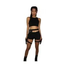 Kit Fantasia Lara Croft Tomb Raider Coldre Pistola Cinto Adulto Infantil Festa Cosplay