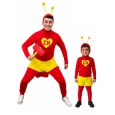 Fantasia Chapolin Colorado Cosplay Chaves Adulto Infantil Polegar Vermelho + Marreta Brinde