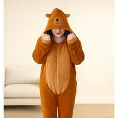 Pijama Capivara Kigurumi Peludinho Com Ziper