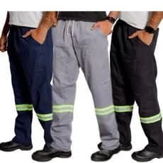 Calça Brim Cargo Trabalho Uniformes Profissional Faixa Refletiva 38
