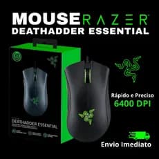 Mouse para Jogos Razer DeathAdder Essencial Com Fio 6400 DPI Sensor Óptico 5 Botões PC