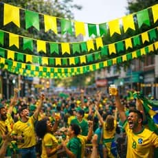 10/50/100m Bandeirinha Verde E Amarela Copa Mundo Brasil Plástico