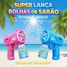 Lançador de Bolhas de Sabão Infantil com Luz de Led Brinquedo