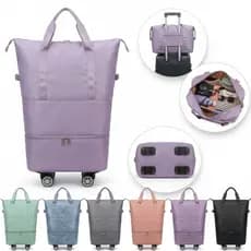 Bolsa De Viagem Grande Expansível Com Rodinhas Impermeável