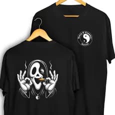 Camiseta Town E Country Hawaii Frente e Verso Ghost Face Charuto Ying Yang Mandrake100% Algodão