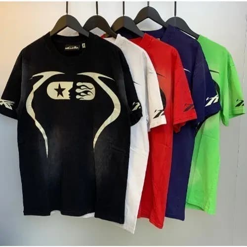 Wenwu Summer Hellstar WARM UP T-SHIRT Cavalo de Pulverização de Alta Qualidade Manga Curta T-SHIRT