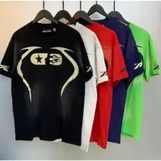 Wenwu Summer Hellstar WARM UP T-SHIRT Cavalo de Pulverização de Alta Qualidade Manga Curta T-SHIRT