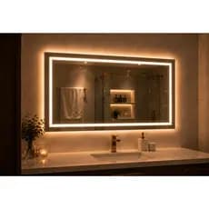Espelho de Camarim Profissional com LED 3 Tons Medida 120x70 Jateado Retangular Maquiagem Decorativo