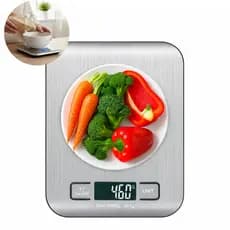 Balança Digital de Cozinha Inox alta precisão escala de 1g a 10kg com Visor digital Pilhas Inclusas