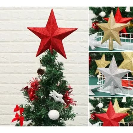 Estrela Ponteira Árvore Natal 20cm Enfeite Decoração Natal