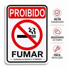 Placa Sinalização 30x20 Proibido Fumar