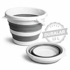 Balde Dobrável Retrátil 10L e 12 Litros Silicone Original Multiuso Portátil