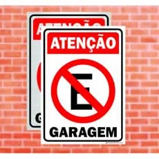 Placa Não Estacione Garagem 20x30cm – Sinalização de Trânsito