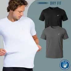 Kit 3 Camisetas Fitness Masculina Elastano Premium Dry Fit Academia Treino Corrida Futebol cross