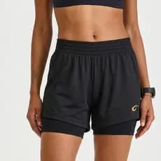 Short Academia Feminino 2 Peças em 1 Cintura Alta Com Bolso Interno Fitness Confortável