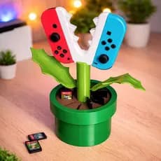 Suporte Controle Nintendo Switch Joy-Con Porta 10 Jogos Planta Carnivora Mario Bros Decorativo Gamer