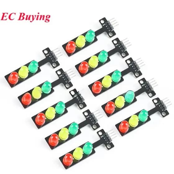 10 Pçs/1pc Mini 5V Semáforo Módulo De Exibição LED Para Arduino Vermelho Amarelo Verde F5 5mm RGB-Luz De Trânsito DIY Ki