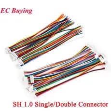 Conector De Cabo De Fio SH 1.0 , 5 Peças , DIY SH1.0 JST 2/3/4/5/6/7/8/9/10 Pinos Linha Eletrônica Único Terminal Duplo