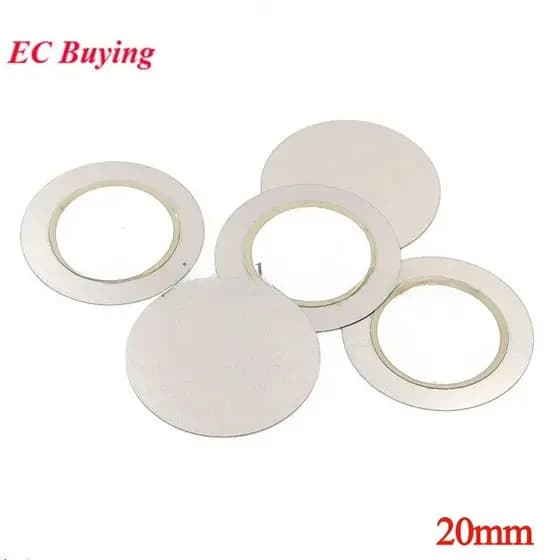 100 Pçs/10 20mm Ferro Piezoelétrico Piezo Disco Cerâmica Wafer Placa Buzzer Alto-Falante Diâmetro 20mm Sensor De Para Ar